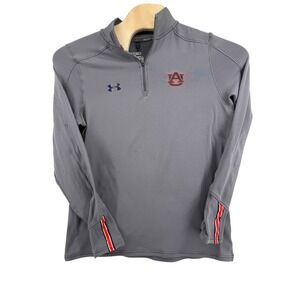 Under Armour Auburn Tigers Coldgear Pullover Men's XL Gray Fitted 1/4 Zip